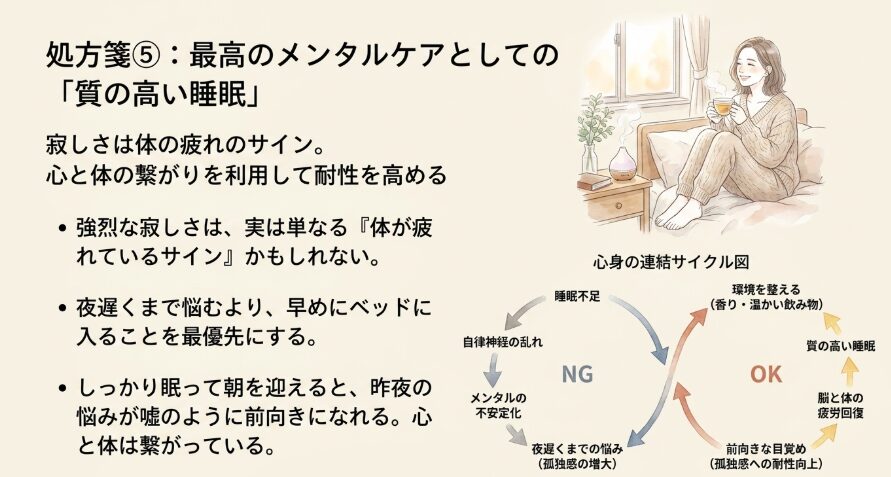 質の高い睡眠をとって心身を休める