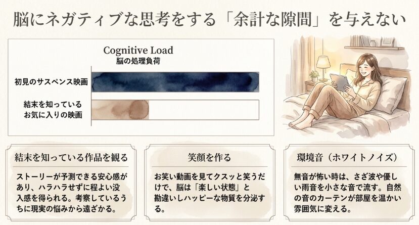 好きな音楽や映画で気を紛らわせる