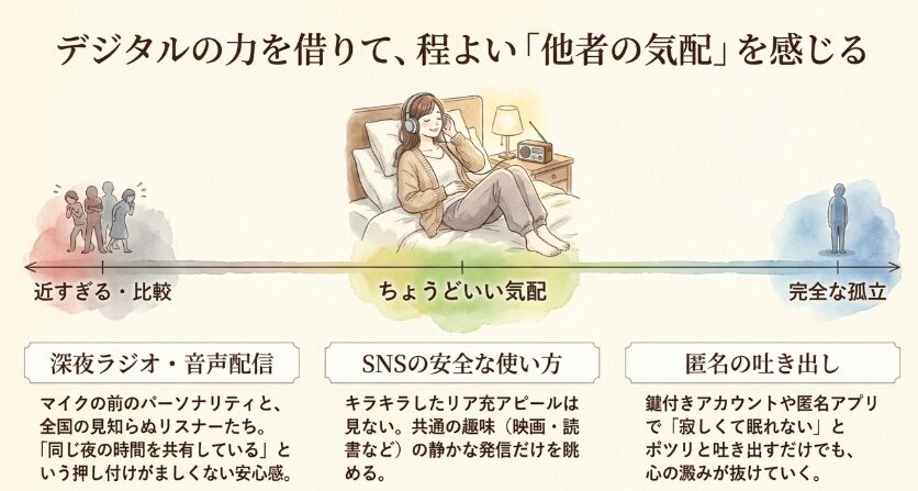 電話やSNSで誰かと繋がる安心感