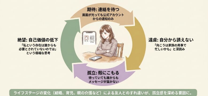 友達からの連絡がなく寂しいと感じる