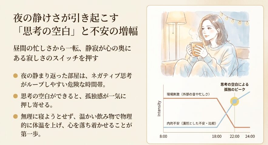 夜の静けさにふと寂しさを覚える時