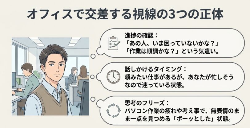 職場などで頻繁に視線を感じる時の男性の本音