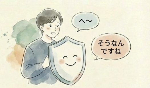 笑顔で相槌を打ちつつスルーする