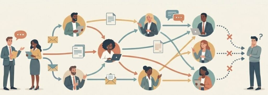 業務に必要な情報共有がされなくなる