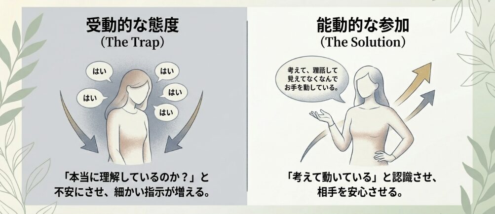 自信のない態度やオドオドした振る舞い