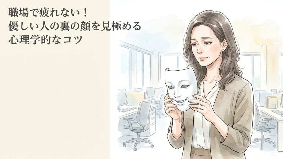 職場で疲れない！優しい人の裏の顔を見極める