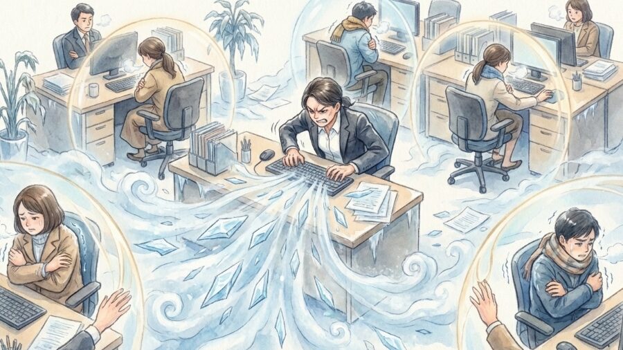 不機嫌な人が職場にいる時の心理的影響