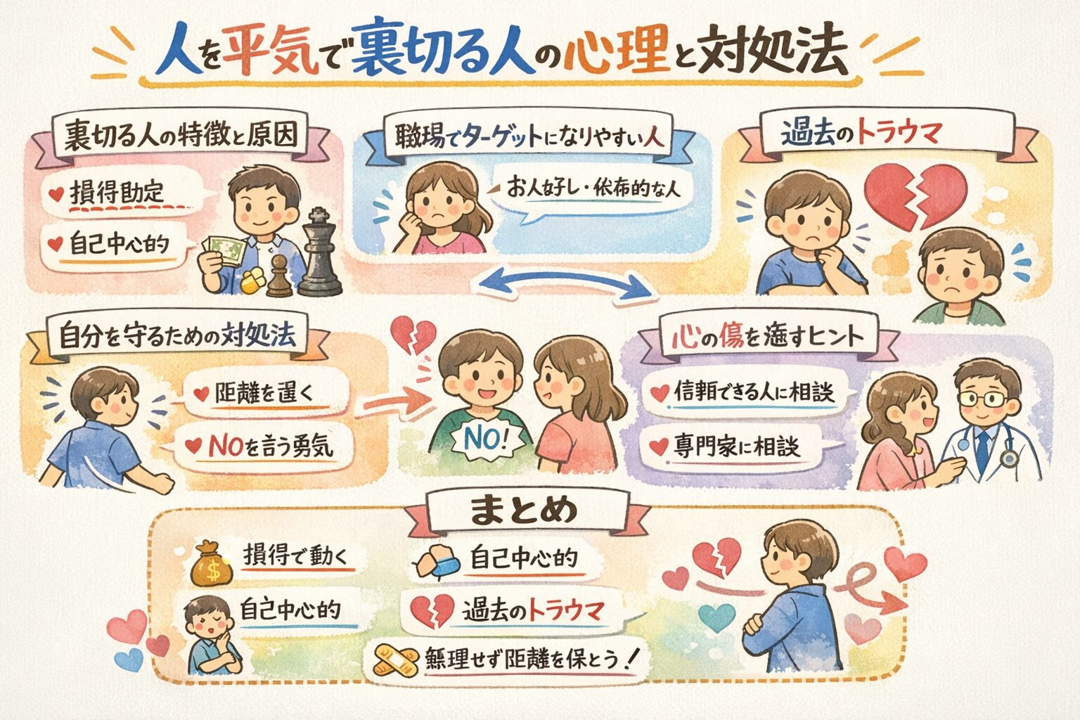 人を平気で裏切る人の心理と対処法