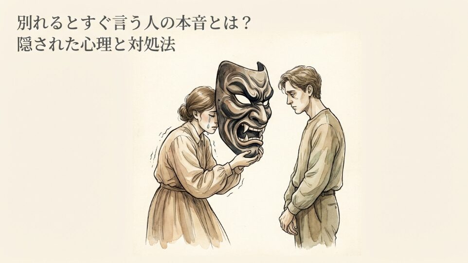 別れるとすぐ言う人の本音とは？