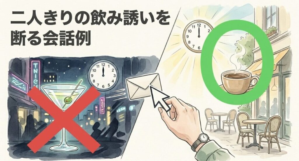 二人きりの飲み誘いを断る会話例