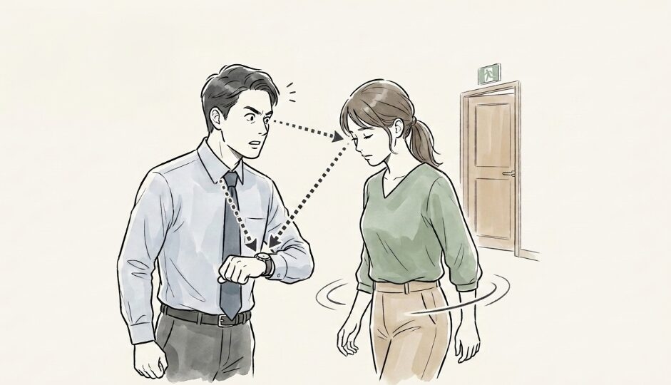 視線を外して会話を終わらせる技術