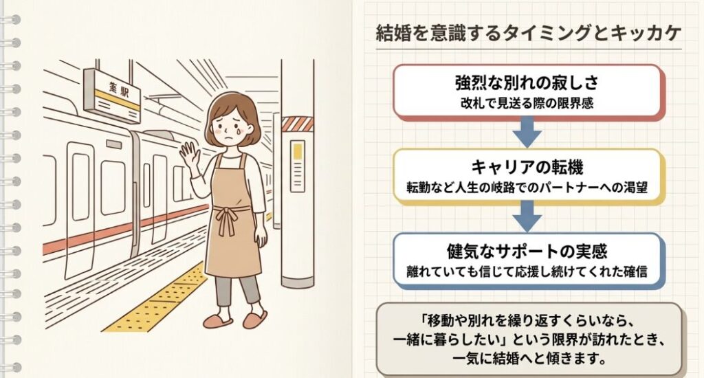 結婚を意識するタイミングとキッカケ