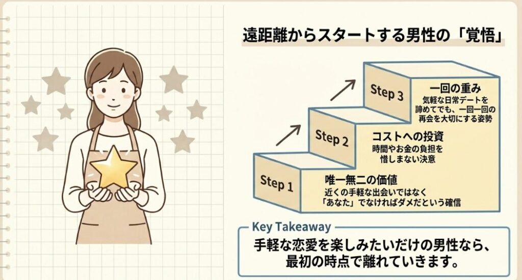 遠距離からスタートする男性の覚悟