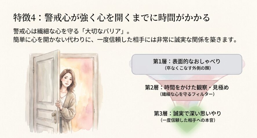 警戒心が強く心を開くまでに時間がかかる