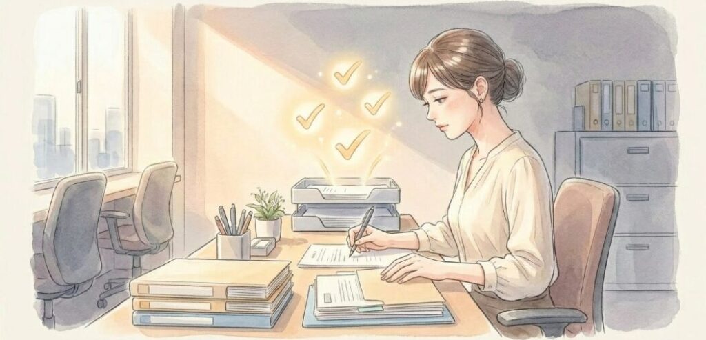 仕事に対して誠実で責任感がある行動