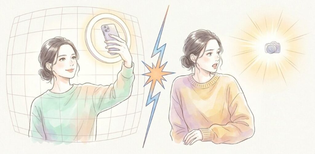 自撮り写真に感じる違和感の正体