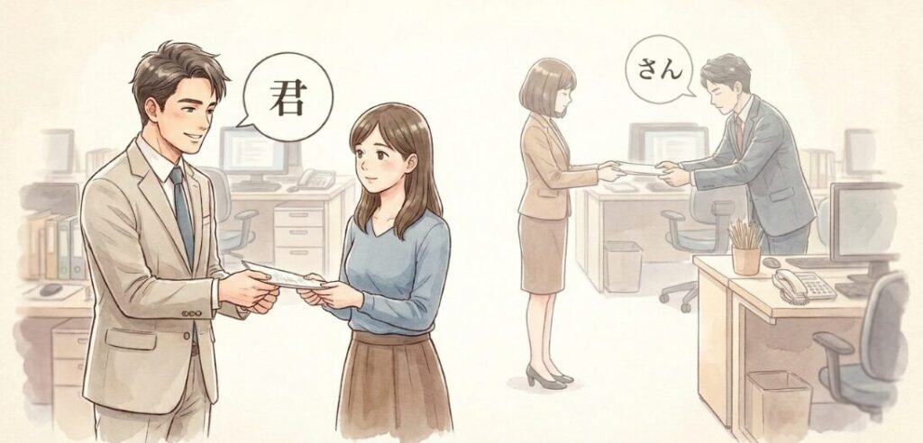 職場で特定の女性を君呼びする理由