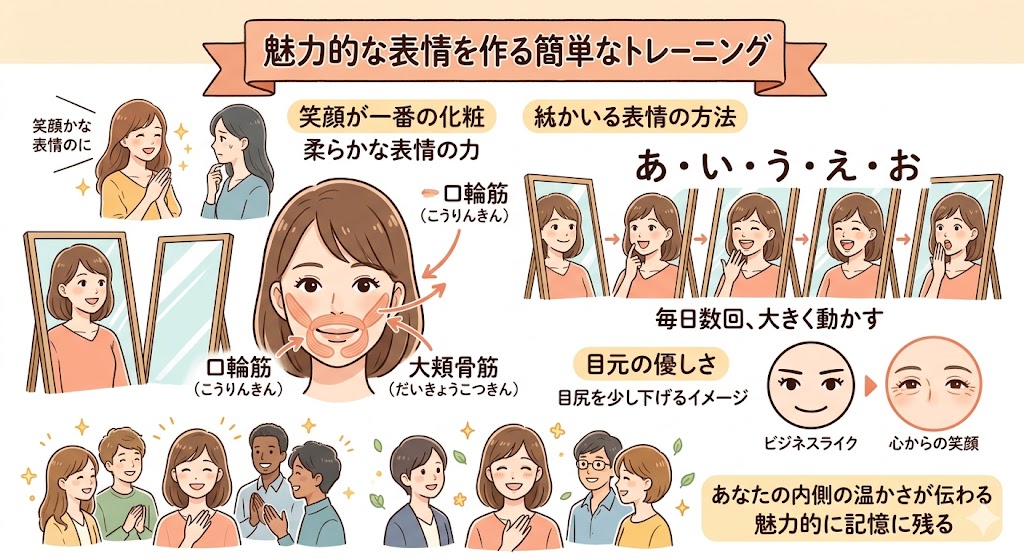 魅力的な表情を作る簡単なトレーニング