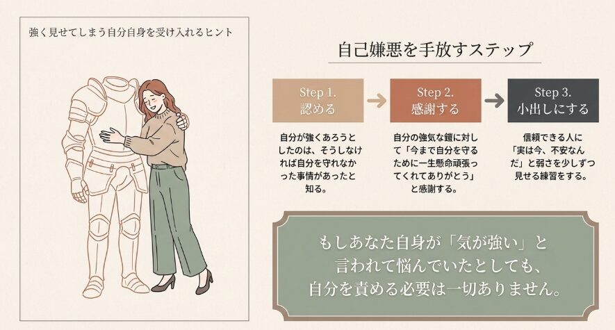 強く見せてしまう自分自身を受け入れるヒント