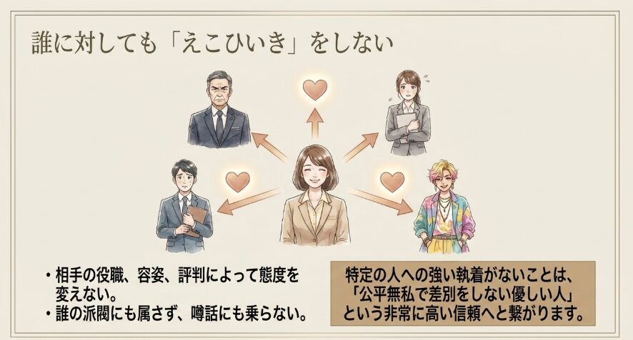 興味のなさから生まれる公平な接し方