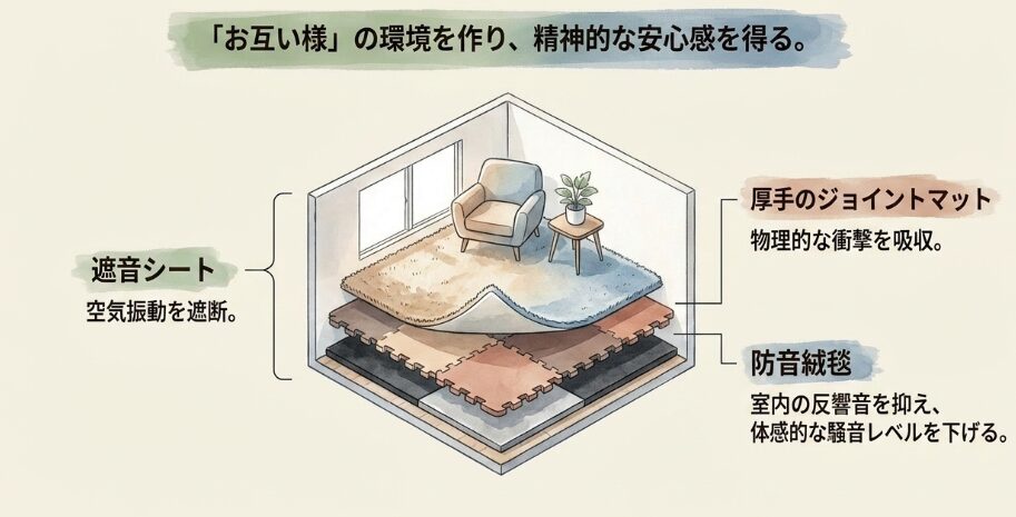 防音シートやマットで音を軽減する方法