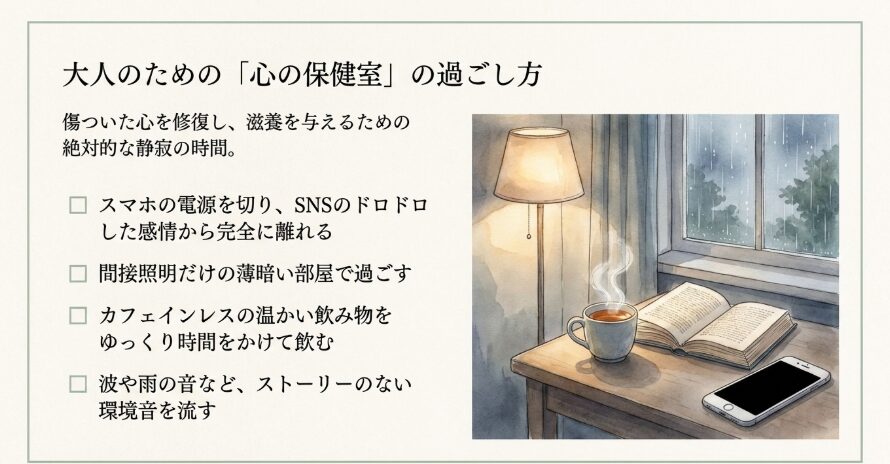 保健室のように心を休める時間を作る大切さ