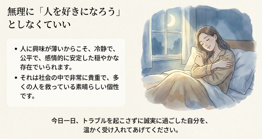 人に興味がないまま優しい自分を受け入れよう