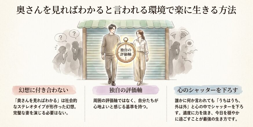 奥さんを見ればわかると言われる環境で楽に生きる方法