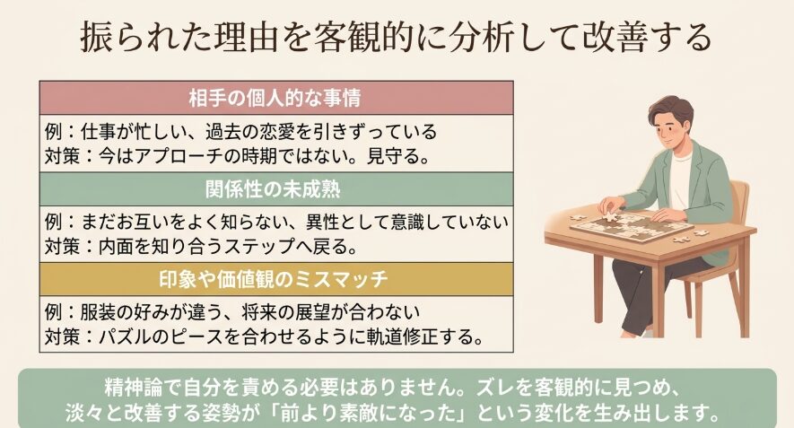 振られた理由を客観的に分析して改善する