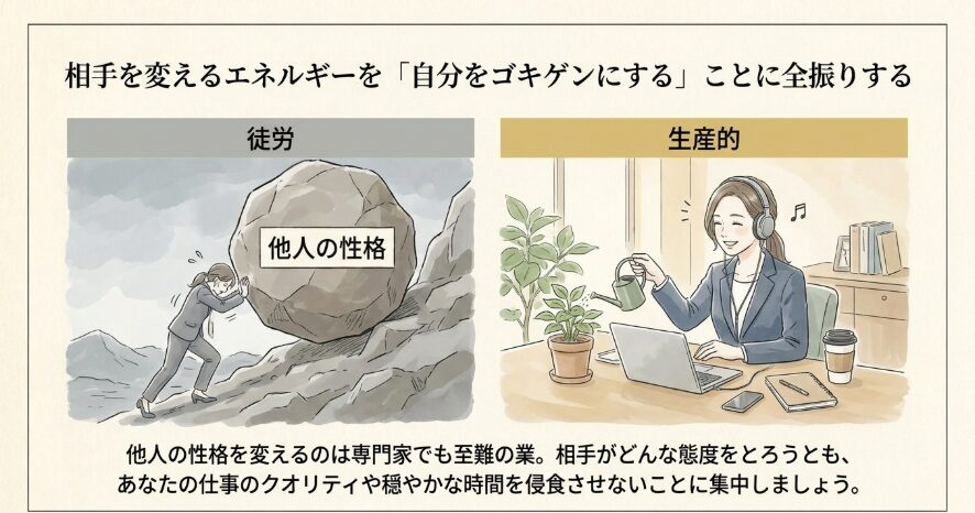 相手を変えようとせず自分のペースを保つ工夫