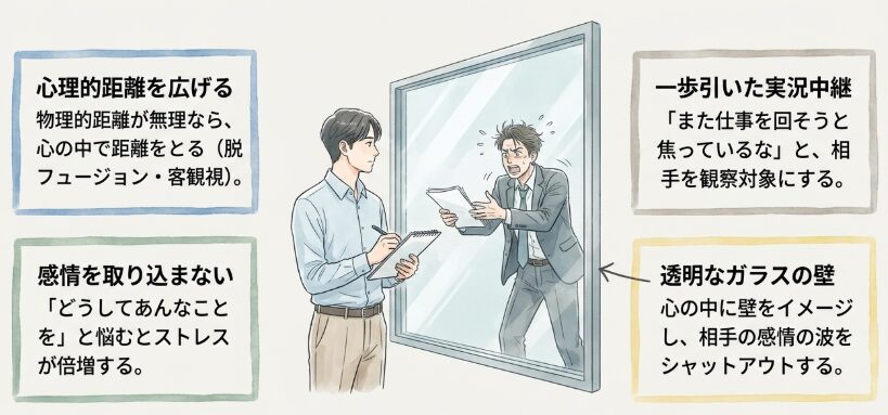 心理的距離を置いて職場のストレスを受け流す術