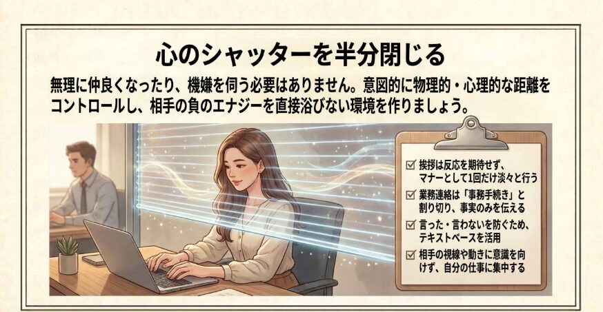必要以上の関わりを避けて距離を置く技術