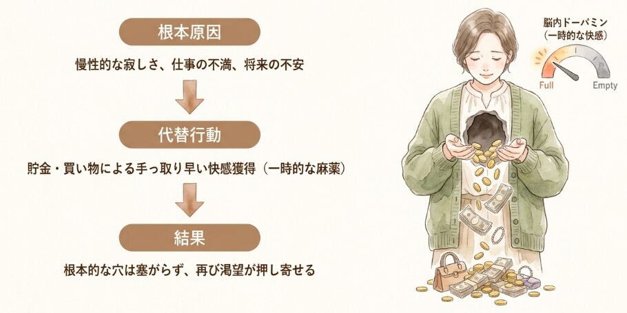 心の満たされなさを物質で埋めようとする行動
