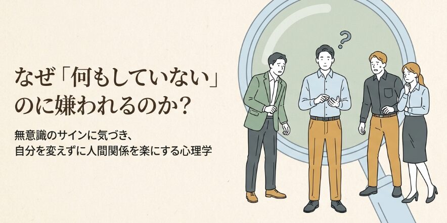 何もしていないのに嫌われる男の特徴と理由