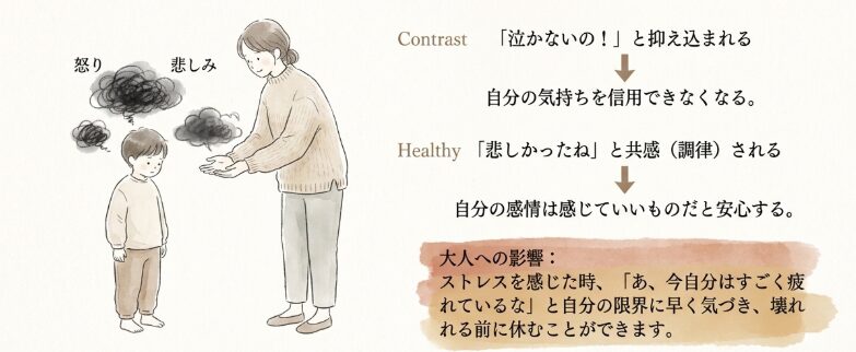 感情を受け止めてもらえる安心感の影響