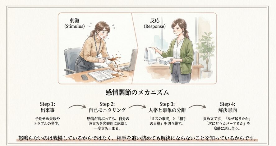 感情の起伏が穏やかで感情論で責めない
