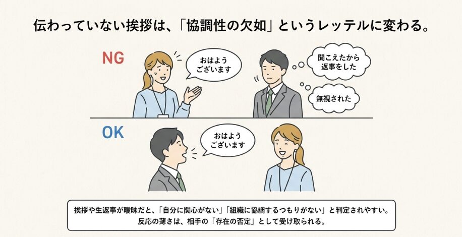 職場での挨拶や返事に見る無関心な空気