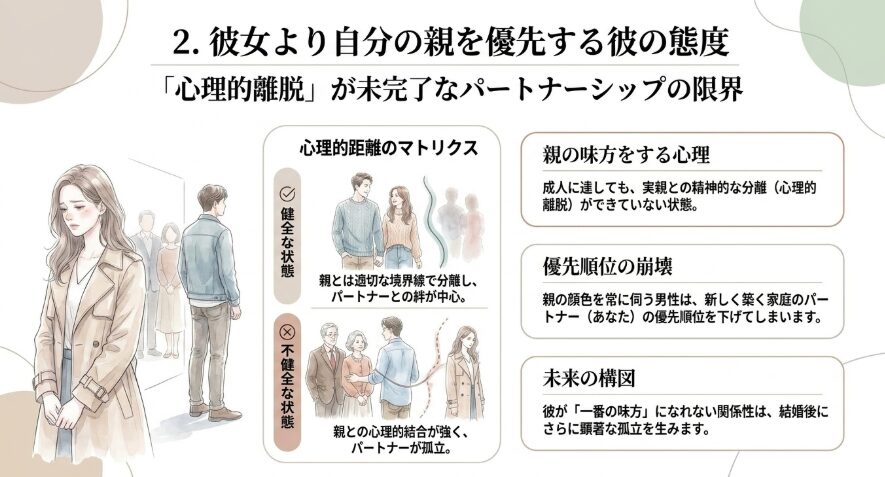 彼女より自分の親を優先する彼の態度