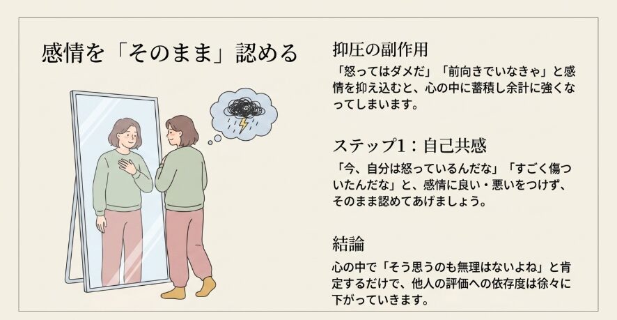 人の目を気にせず自分の感情を許す方法