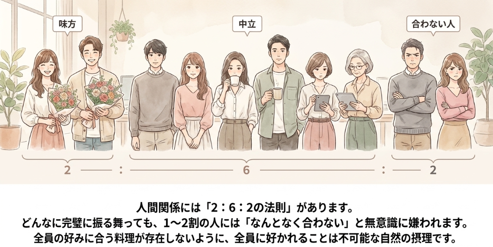 職場の人間関係で全員に好かれるのが難しい理由