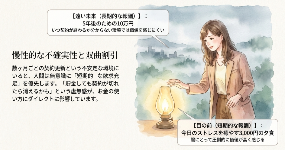 派遣の雇用不安による心理的負担とお金の使い方