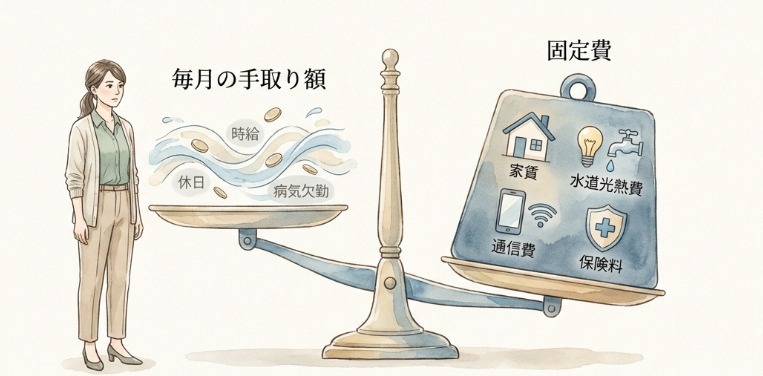毎月の手取り額と固定費のバランスを見直す