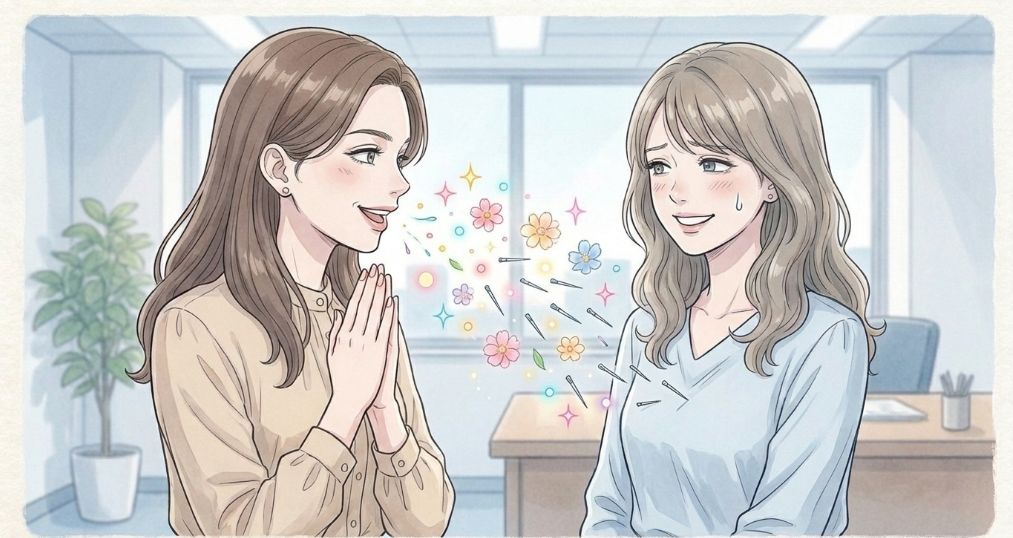 褒め言葉の中に小さな毒を忍ばせてくる