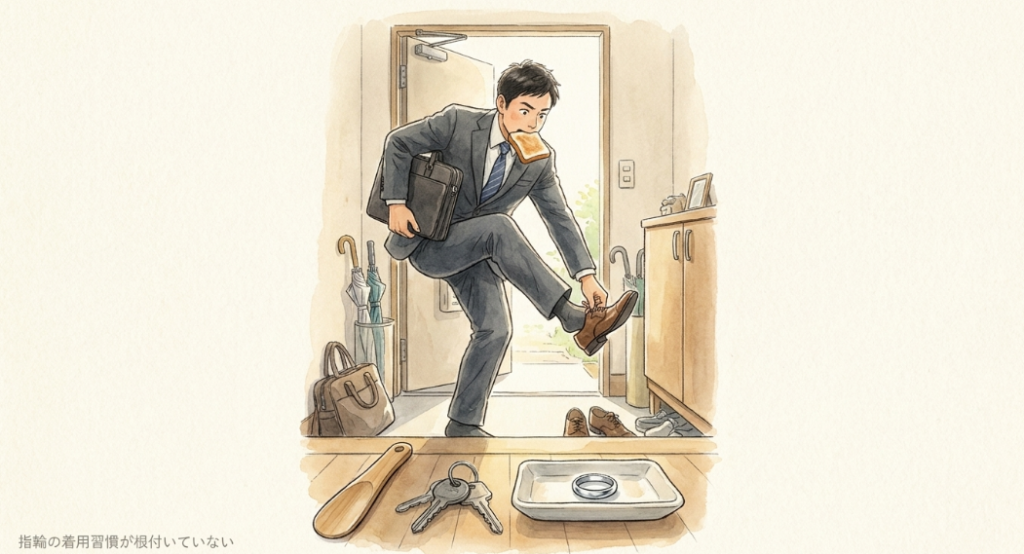 指輪の着用習慣が根付いていない