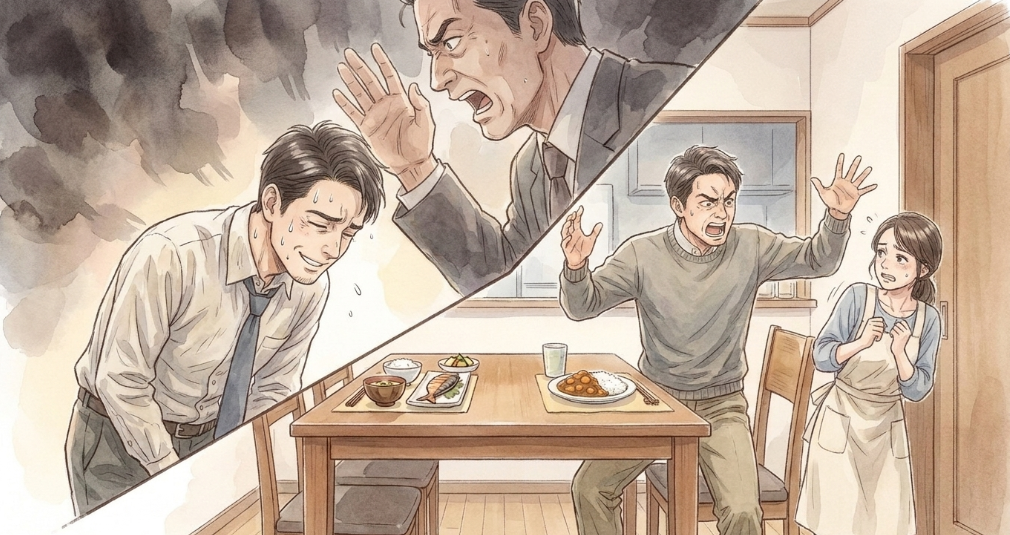 仕事のストレスによる八つ当たり