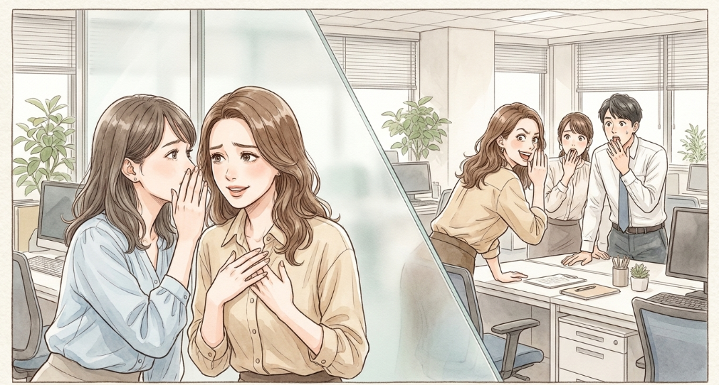 プライベートの秘密を聞き出して他人に漏らす