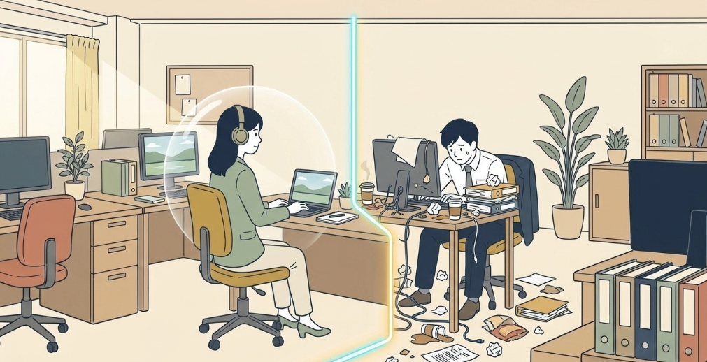 適度な物理的距離と業務上の境界線